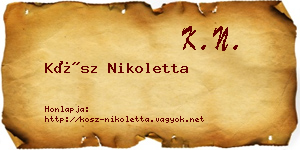 Kósz Nikoletta névjegykártya